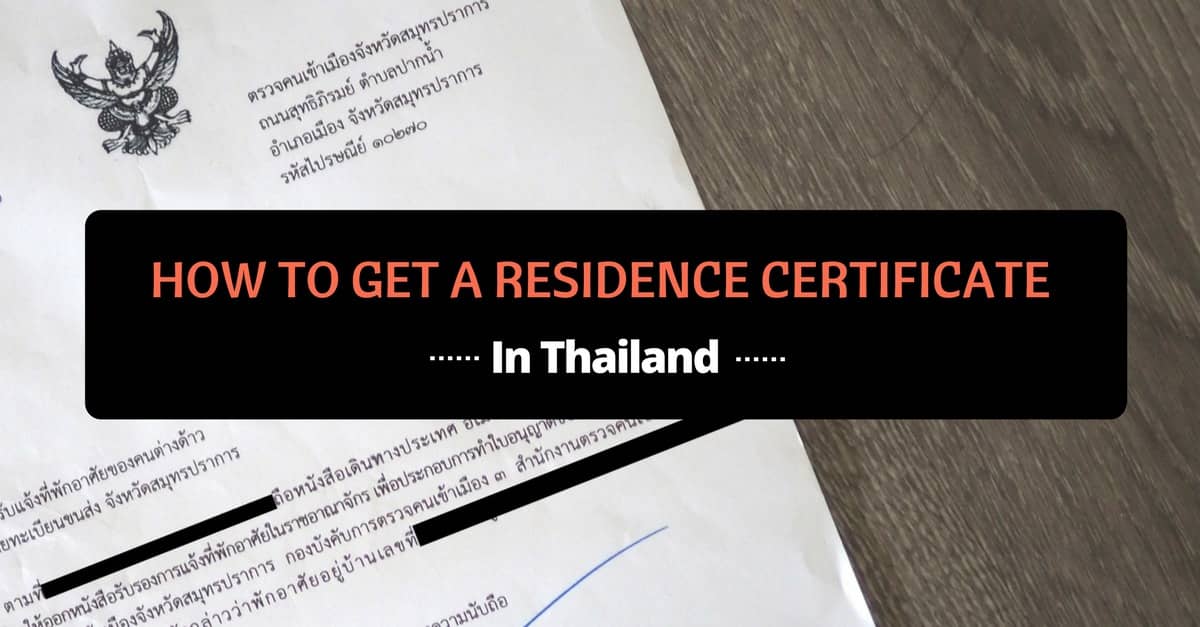 Residence Certificate Pattaya